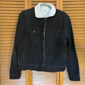 LF black corduroy bomber with Sherpa interior